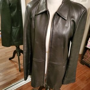 Black leather jacket